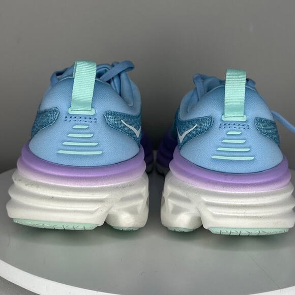 EUC Women's HOKA Bondi 8 Blue/Pink/Purple 1127952-ABSO SZ 8 (comes with box) - Picture 3 of 9